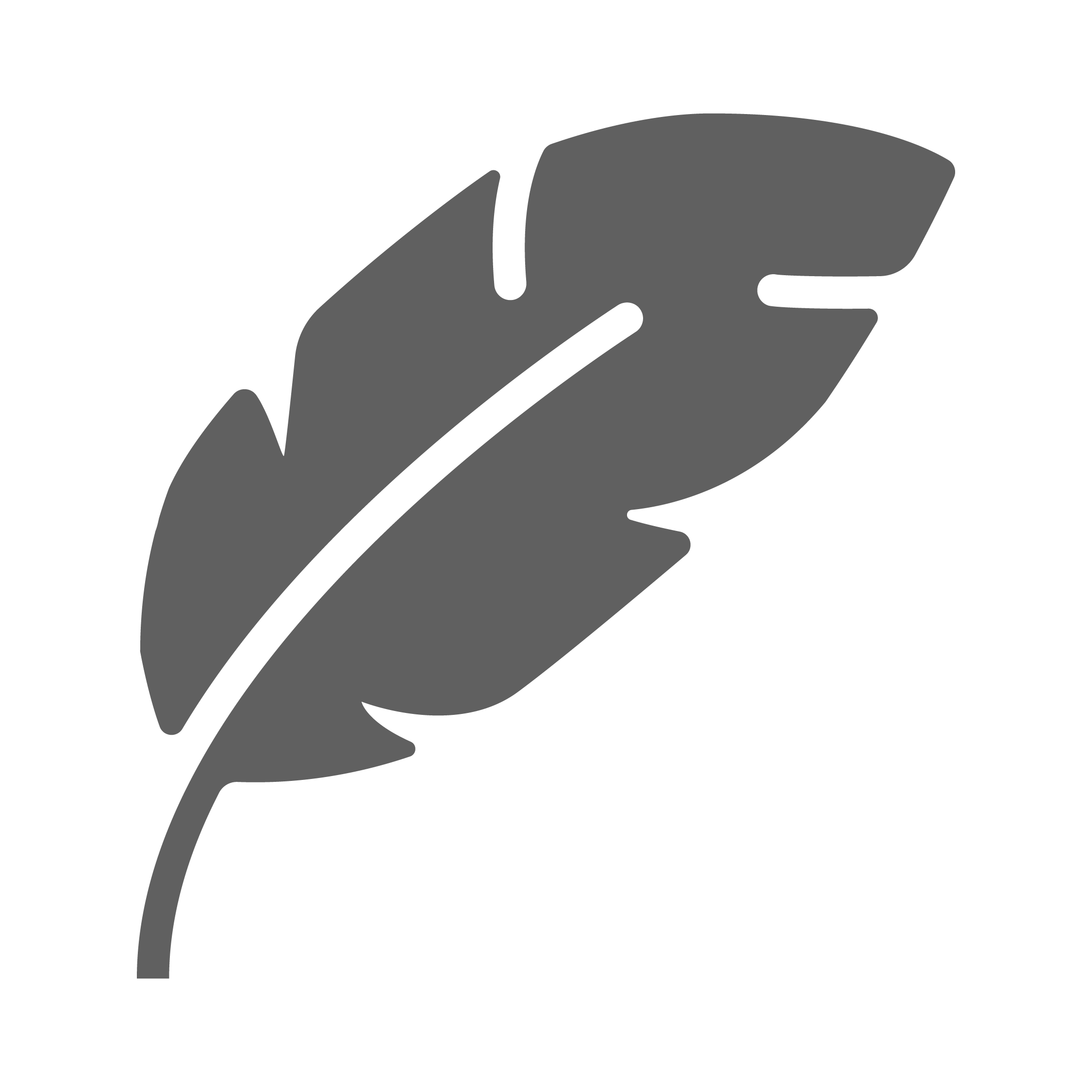 Gray feather silhouette on a black background.