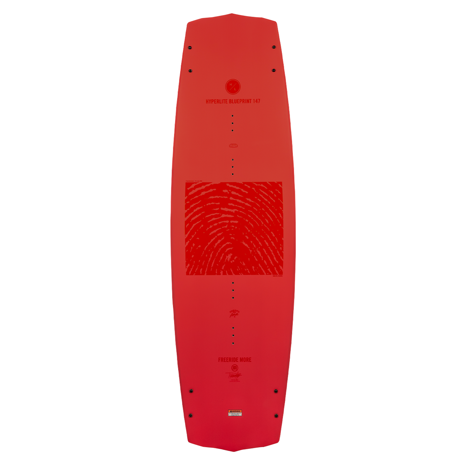 Red Hyperlite Blueprint wakeboard provides the softest landings with logo.