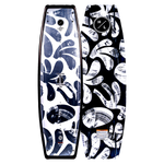Capitol wakeboard, black & white with abstract leaf patterns.
