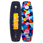 Top and base of abstract-design Prizm wakeboard with logos.