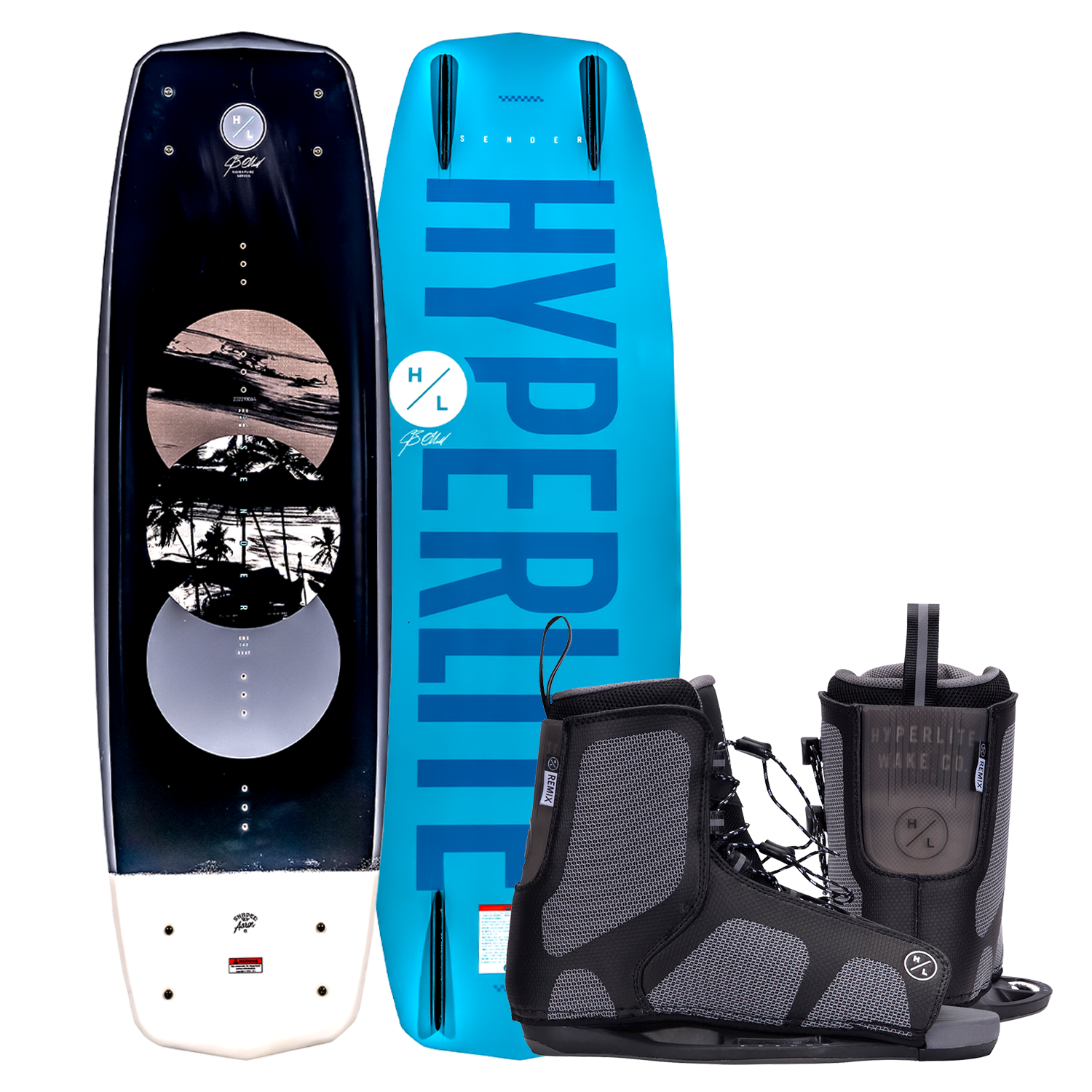 Sender w/Remix Binding and blue board with HYPERLITE logo.