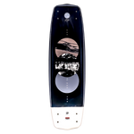 Sender wakeboard with circular graphics, palm trees, and a sleek dual concave base.