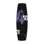 Top view of Blueprint wakeboard in black with purple and white graphic blocks.