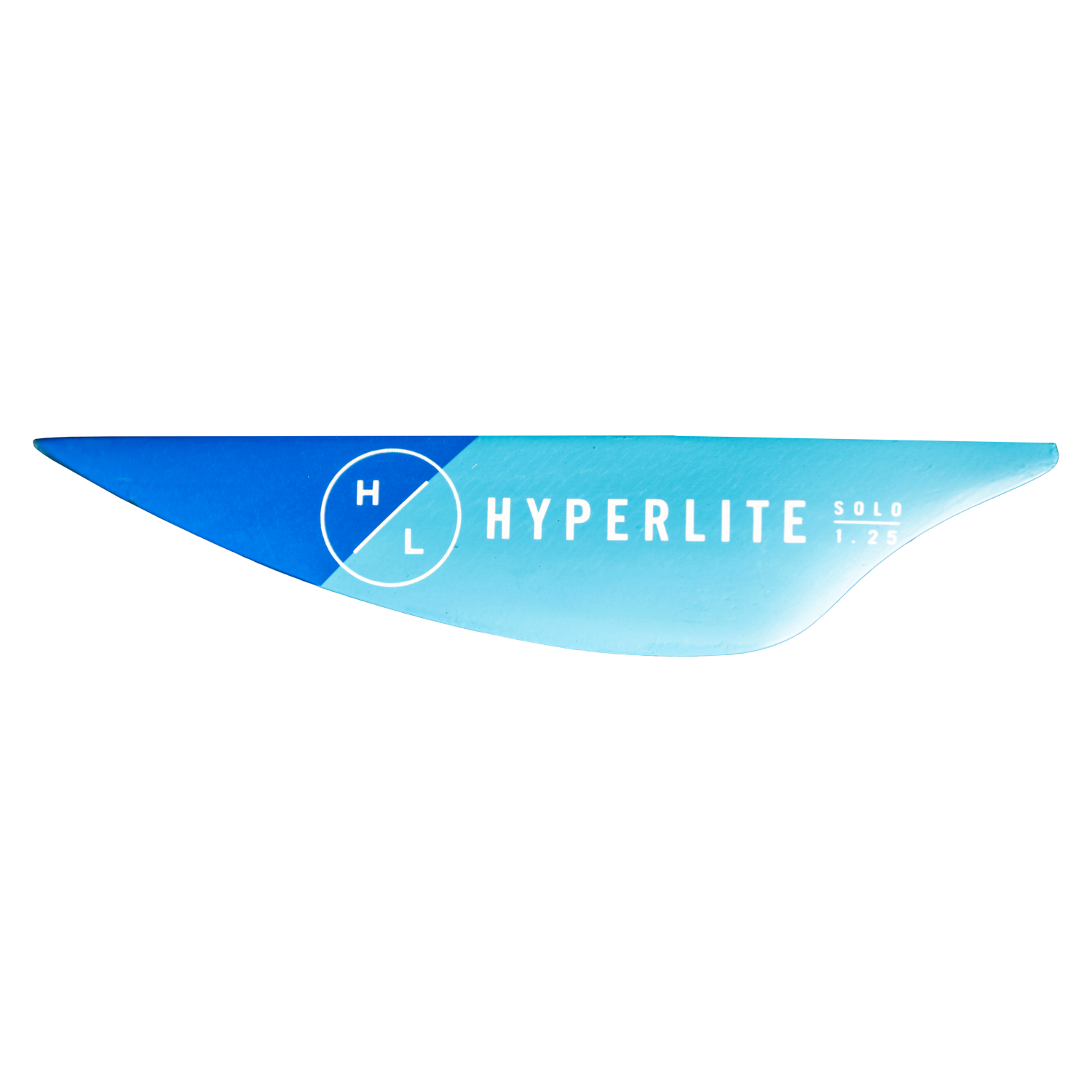Side view of Solo Skim Fin in two-tone blue with logo and 1.25 size marking.