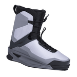 ZER02 Binding: Gray and black wakeboard boot for optimal energy transfer.