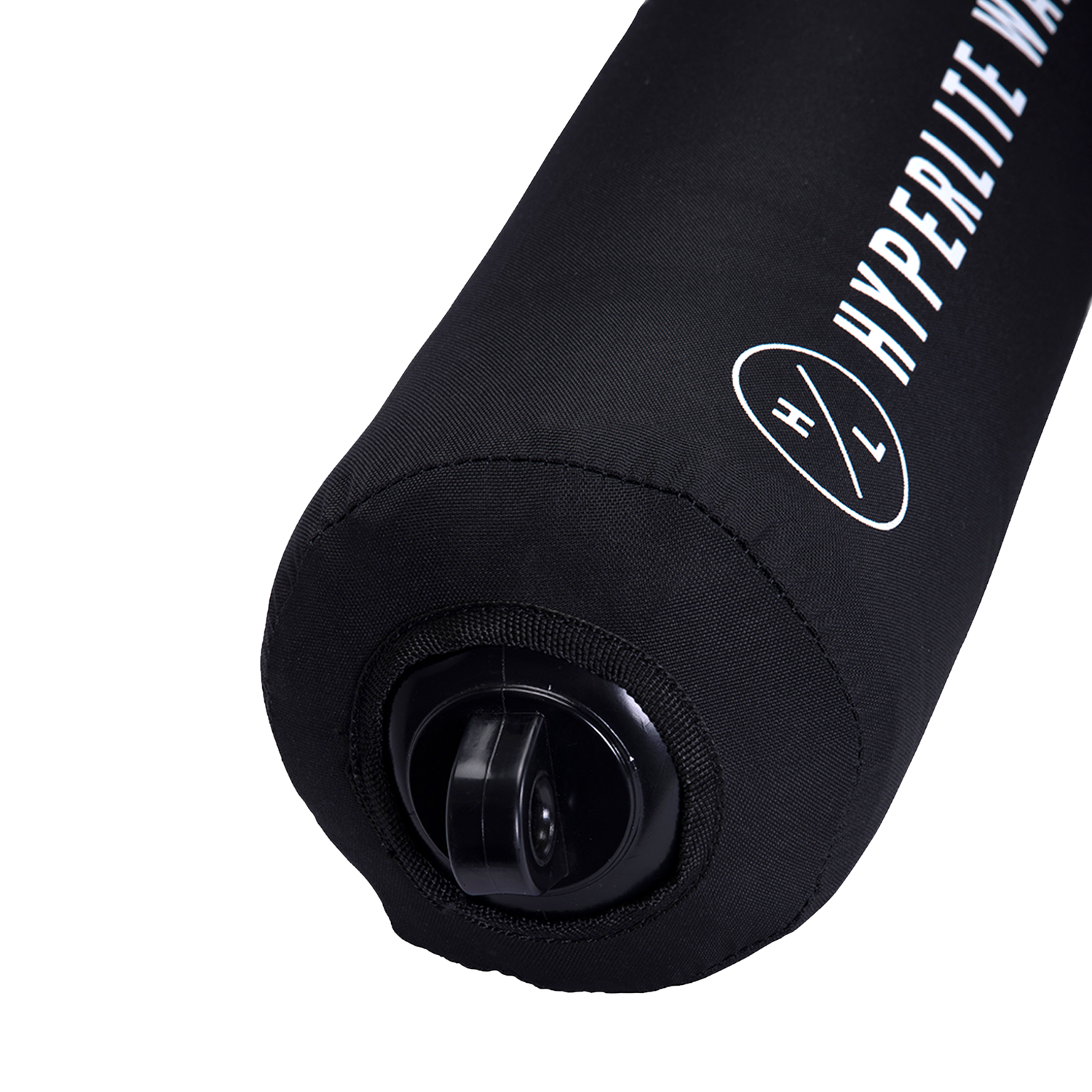 Black cylindrical Boat Bumper case with Hyperlite Mountain Gear logo and zipper.