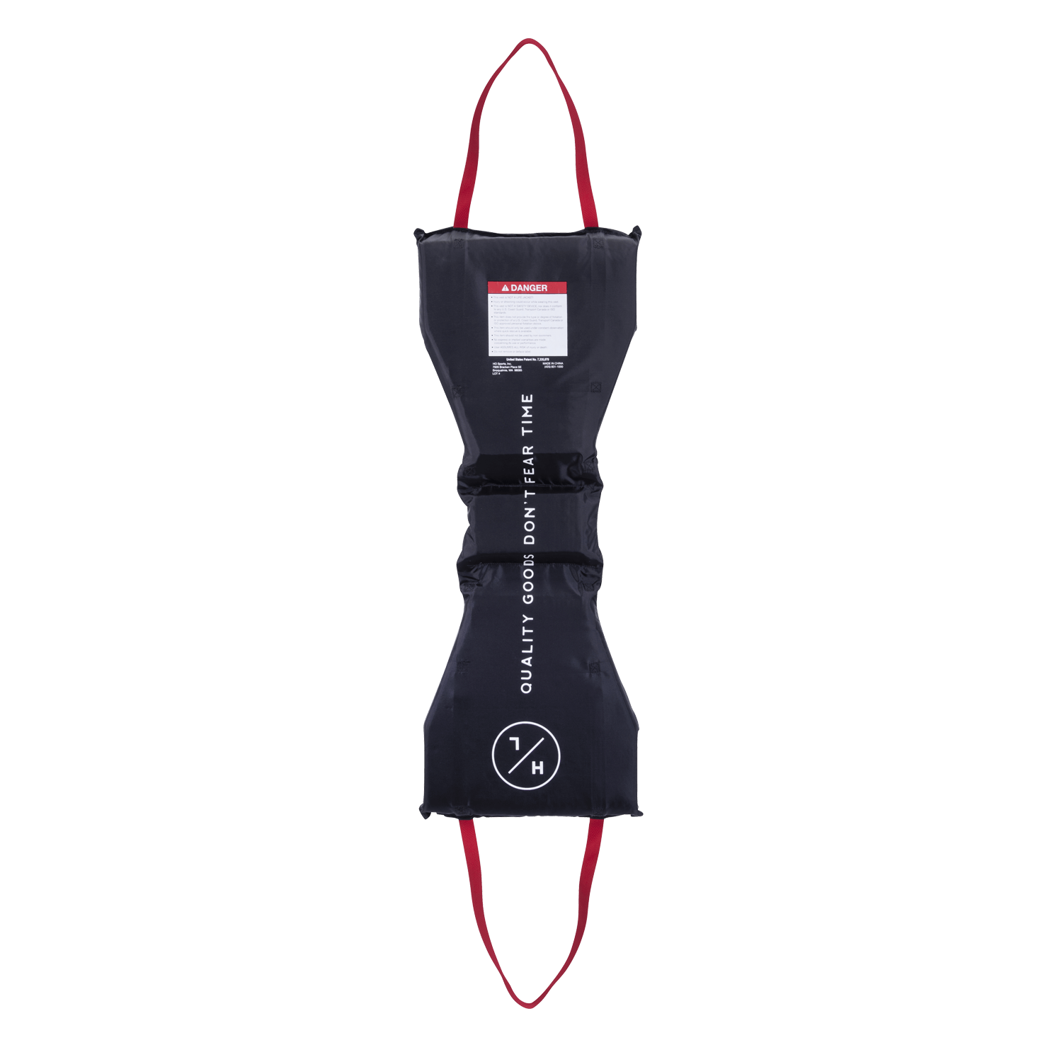 Black resistance band with red handles and text, featuring HL Cove Cushion Black.