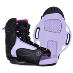 Jinx Binding: Purple/black adjustable bindings with textured sole, ideal for beginner-intermediate.
