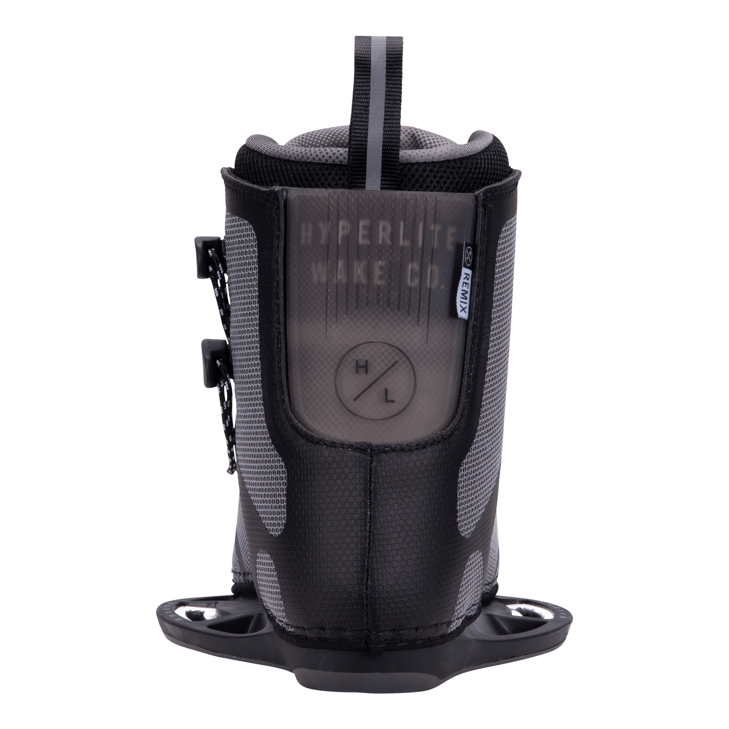 Remix Binding: Black/gray with logo, perfect for beginner to intermediate wakeboarders.