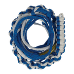 20 Knotted Surf Rope in blue and white Hyper-Braid Design with a sturdy handle.