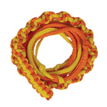 Coiled orange and yellow 20 Knotted Surf Rope with Hyper-Braid Design.