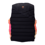Cadence Jacket: Black vest with pink and orange gradient panels for maximum mobility.