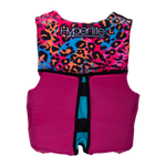 Girls Youth Indy CGA Vest - Small; leopard print, pink bottom, black zipper.