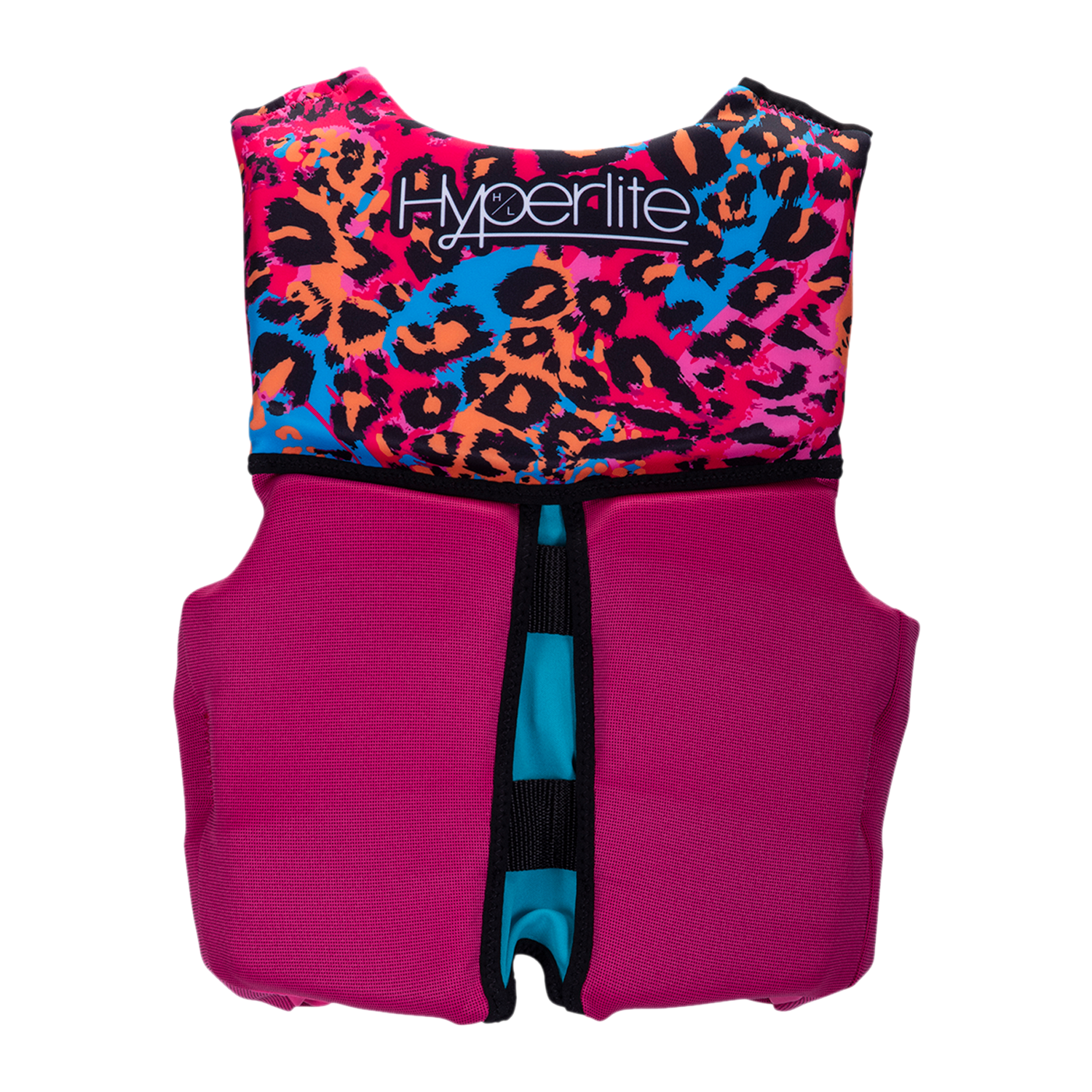 Girls Youth Indy CGA Vest - Small; leopard print, pink bottom, black zipper.
