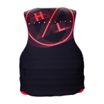 Mens Indy USCG Approved red Hyperlite life vest with logo on back.