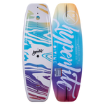 Top and base of Divine Jr. 119cm wakeboard, colorful and abstract, ideal for kids first boat ride.