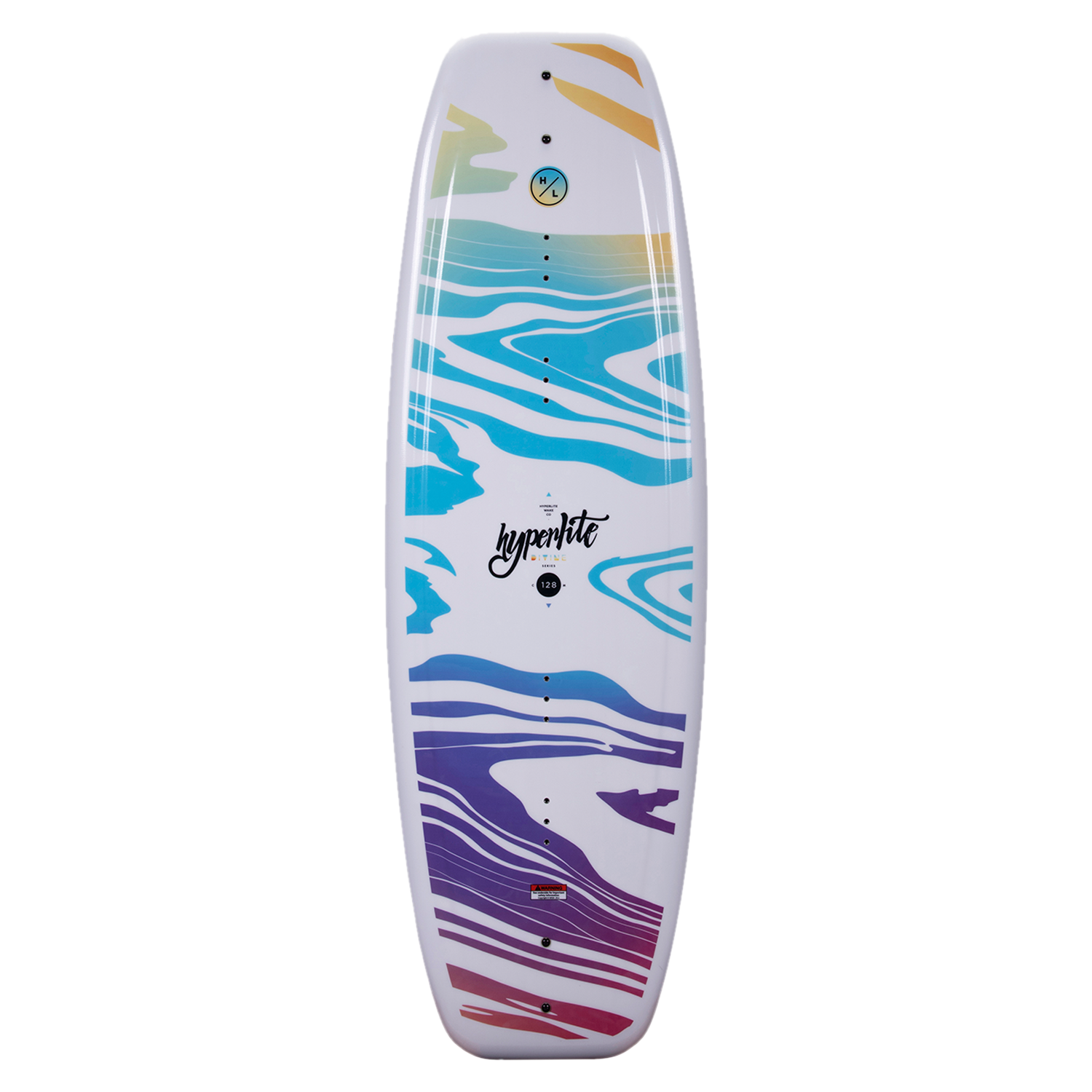 Divine Jr. 119cm - Colorful wakeboard with abstract waves, ideal for beginner/intermediate riders.