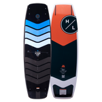 Top and base view of Murray Pro 150 wakeboard with bold orange and blue color blocking.