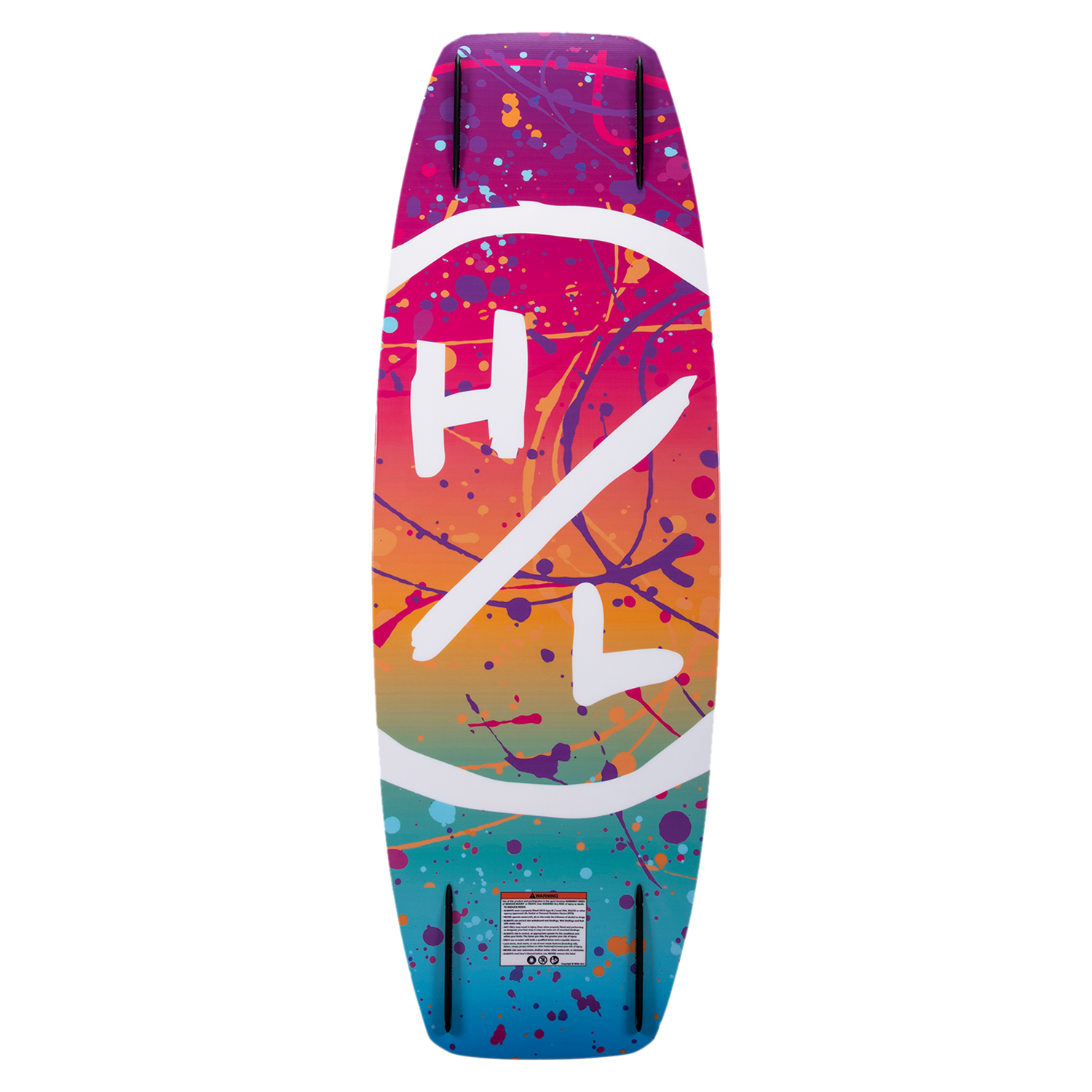 Murray Jr. Girls wakeboard: multicolor splash, white H/L logo, and Variable Edge Design.