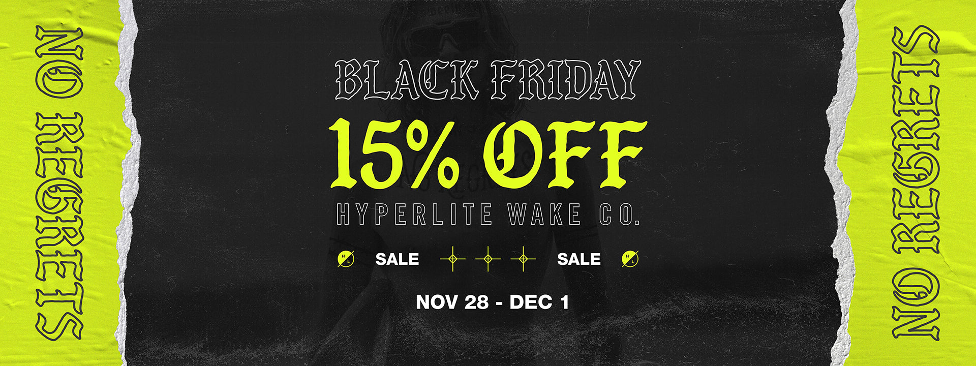 Black Friday sale poster with Dark Days Deep Deals text and eye illustrations in the background. Nov 29-Dec 2.