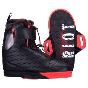 Riot Boot 2023 in black/red features Pro Liner & visible perforated sole pattern.