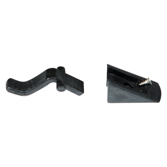 Top view of the iSUP Elevation II Fin Lock and Set Screw with black lock piece and angled wedge.