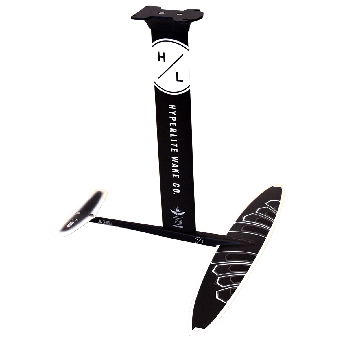 Black/white Starship w/Raptor 1100 Foil Kit by Hyperlite with logo and stylized wings.