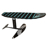 Shuttle with Falcon Foil Kit, teal/black stripe, and winged hydrofoil.