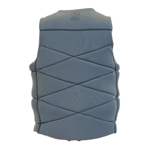 Gray quilted VERT JACKET with geometric back pattern.