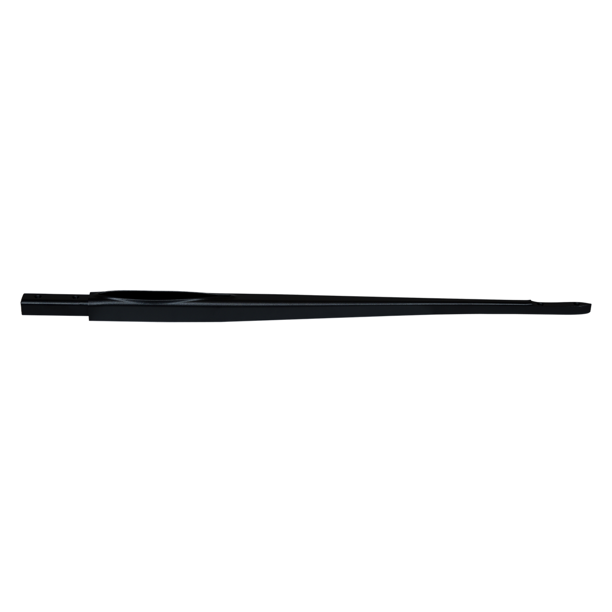 Side view of the black 56cm Aluminum Fuselage, tapering from a squared, drilled end to a slim, flat tail.