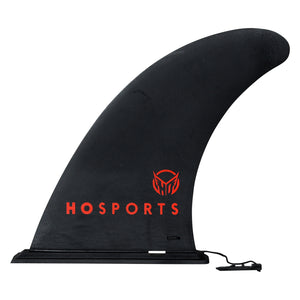 Side view of the iSUP Tool-less Fin with large black fin and red logo on the side.