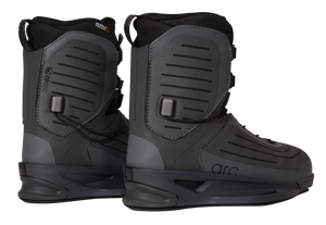 Rear angled view of the ARC Binding pair highlighting dark gray heel and side panels.