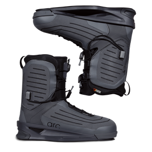 Side-by-side angled views of the ARC Binding showing boot shape and outsole profile.