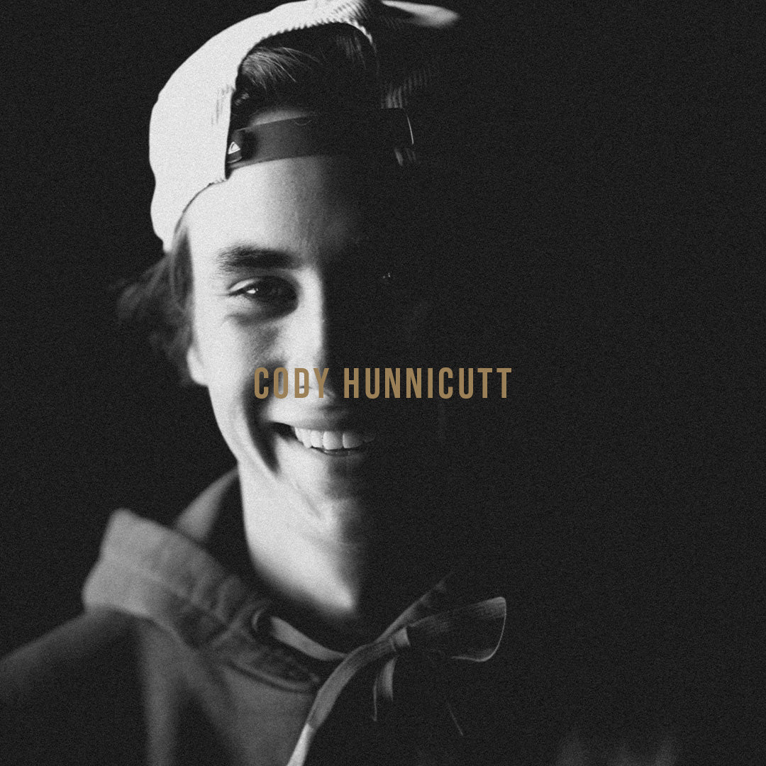 Black and white portrait of Hyperlite pro rider Cody Hunnicutt