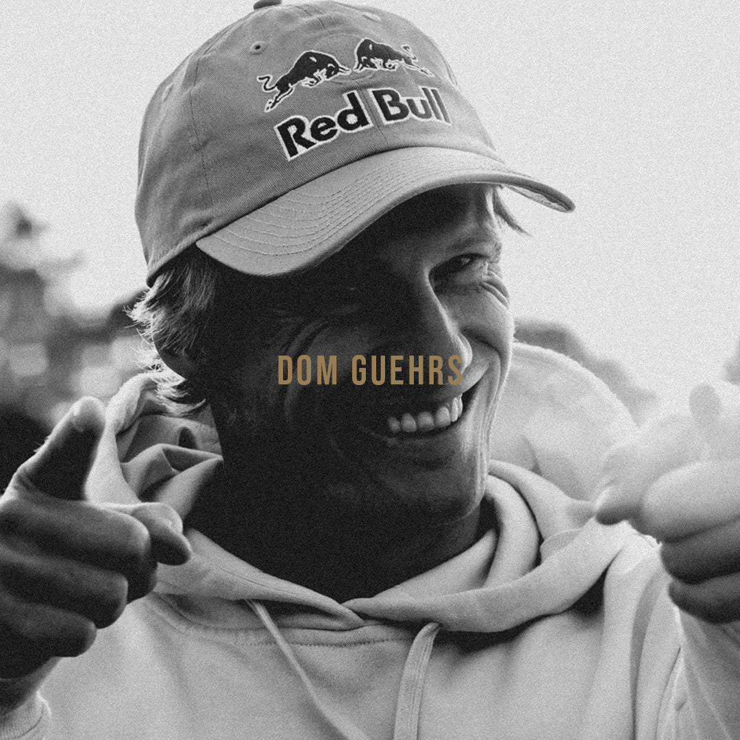 Black and white portrait of Hyperlite pro rider Dom Guehrs