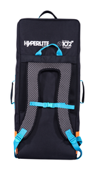 Black backpack with blue straps, orange accents, and Nano-Fuse tech, Elevation II Paddle Board.
