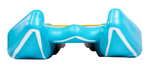 Elevation II iSUP Paddle Board: turquoise/yellow inflatable float with Dual-Pontoon construction.