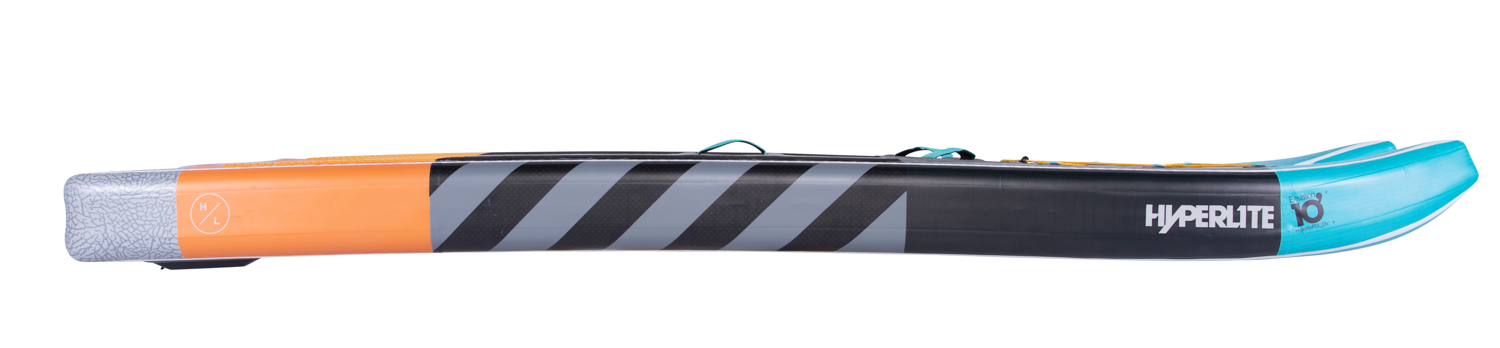 Elevation II - iSUP Paddle Board with Dual-Pontoon design in orange, black, and blue.