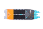 Elevation II paddleboard with dual-pontoon design and bungee cord storage.