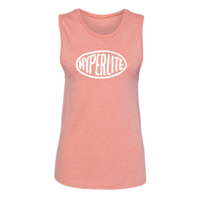 Brusher Womens Tank: Pink, sleeveless, bold Hyperlite logo, soft washed cotton.
