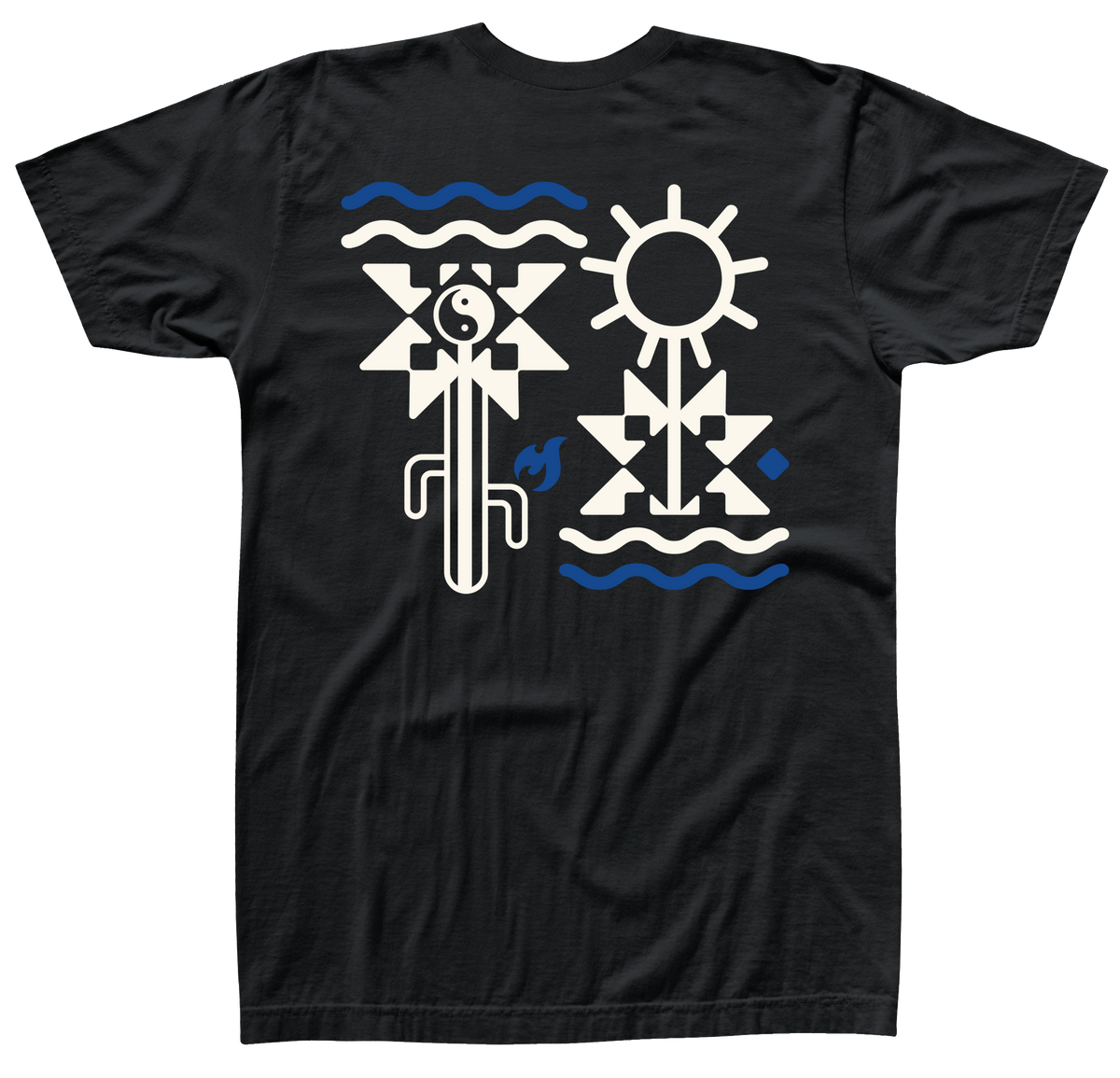 Capitol Tee: Black, white & blue geometric design.