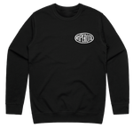Everyday Crew, relaxed black sweatshirt, Hyperlite logo on chest.