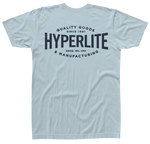 Light blue Landmark Tee in Airlume cotton with Hyperlite logo on the back.