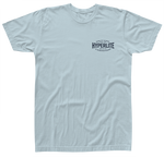 Light blue Landmark Tee with HYPERLITE logo, ideal for wake riders.