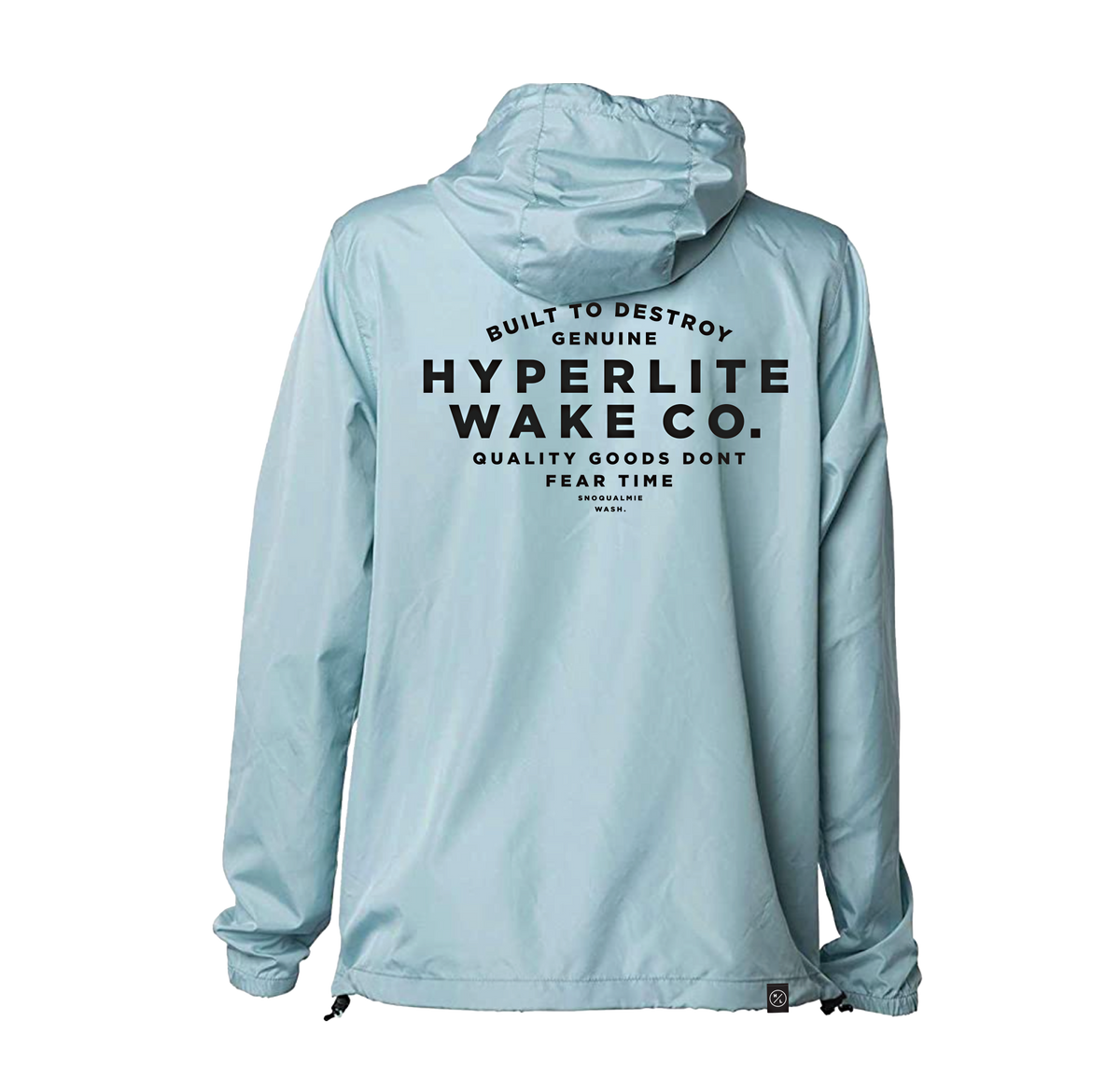 Skywalker Windbreaker, light blue with black Hyperlite Wake Co. text.