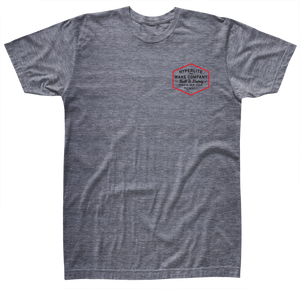 Gray Shield Tee, Premium Triblend cotton with Hyperlite Wake Company logo on the left chest.