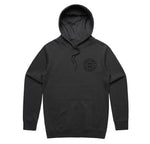 Trademark Hoodie in anti-pill fleece, black with small chest logo.
