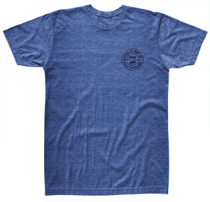 Built to Destroy Tee Royal, relaxed fit with circular screen print logo on upper left.