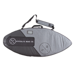 Gray Wakesurf Bag with black accents and shoulder strap for heavy-duty use.