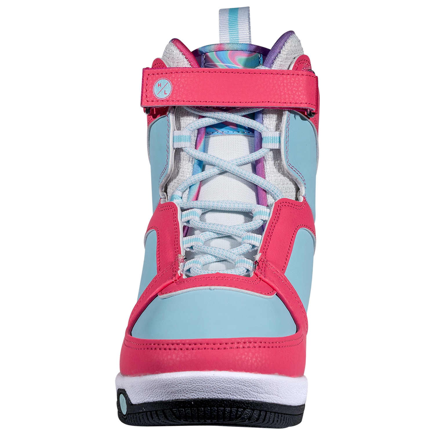 Aries Boot features colorful accents in pink, blue, purple with rubber traction.